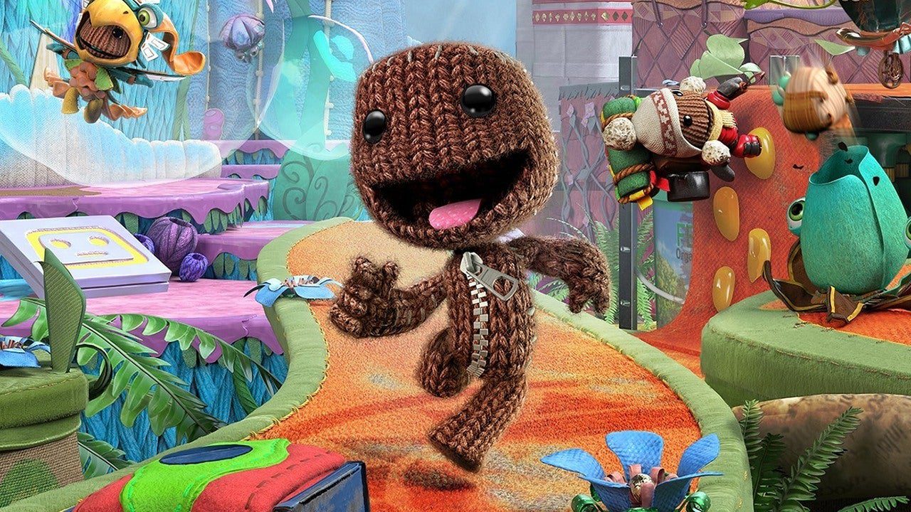An image taken from Sackboy A Big Adventure which will be available in April for PlayStation Plus members