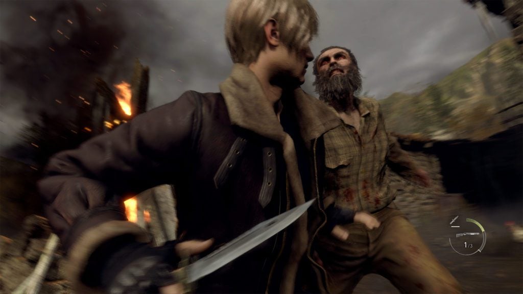 Screenshot featuring combat from the Resident Evil 4 Remake