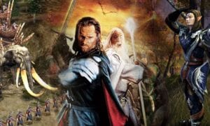 blended image of three lord of the rings games