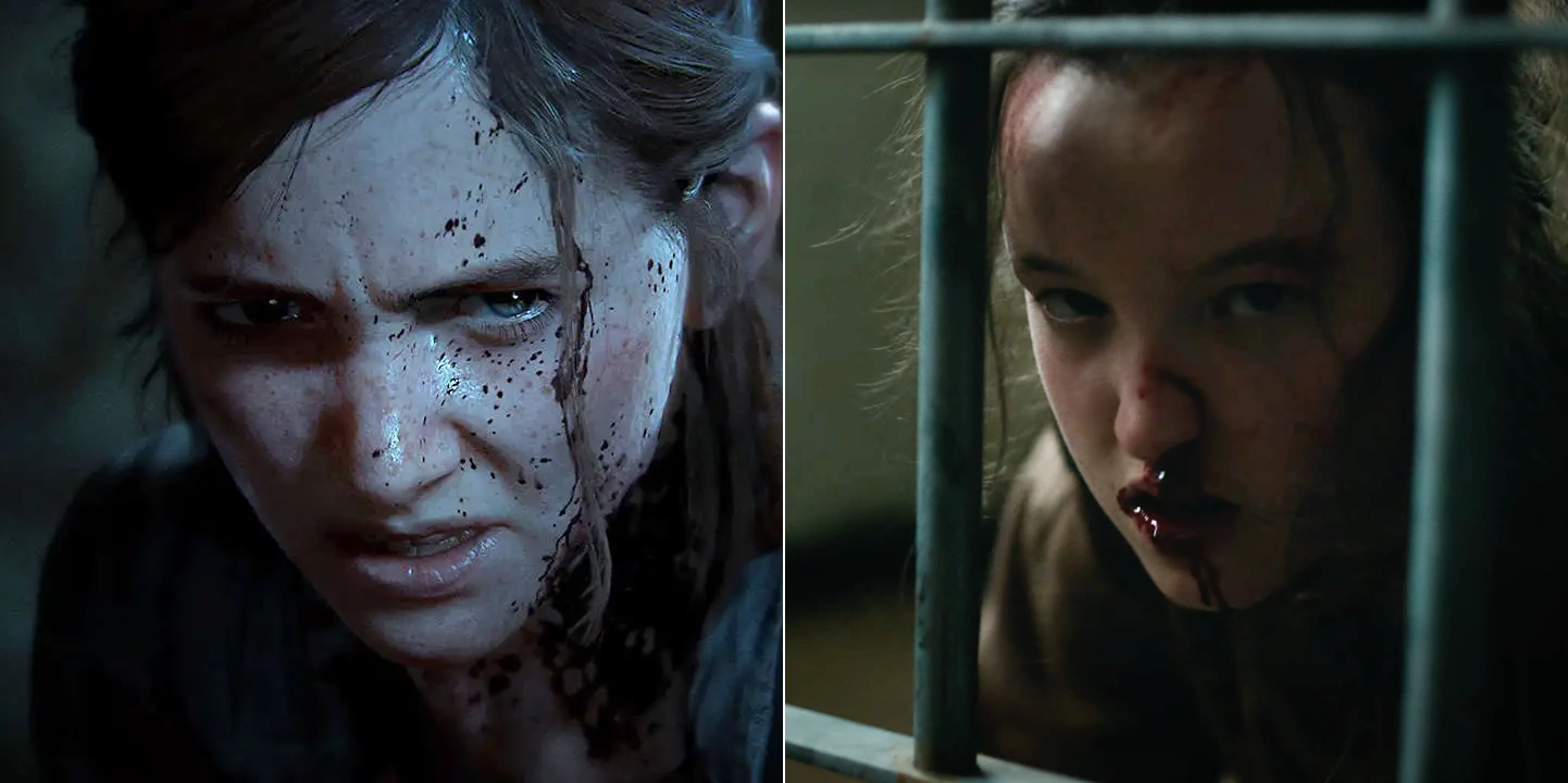 Screenshot comparing Ellie from The Last of Us 2 compared to Bella Ramsey's Ellie