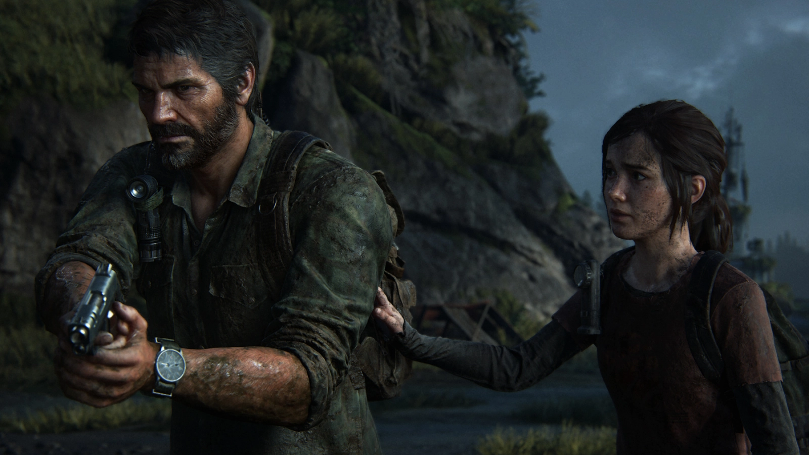 Screenshot of Joel and Ellie taken from The Last of Us Part 1